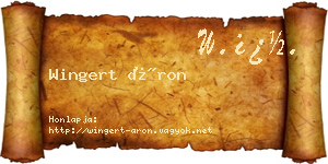 Wingert Áron névjegykártya